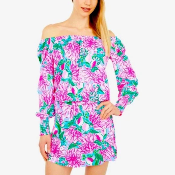 Lilly Pulitzer Lana Skort Romper in Pink Blossom Try Your Zest, XS